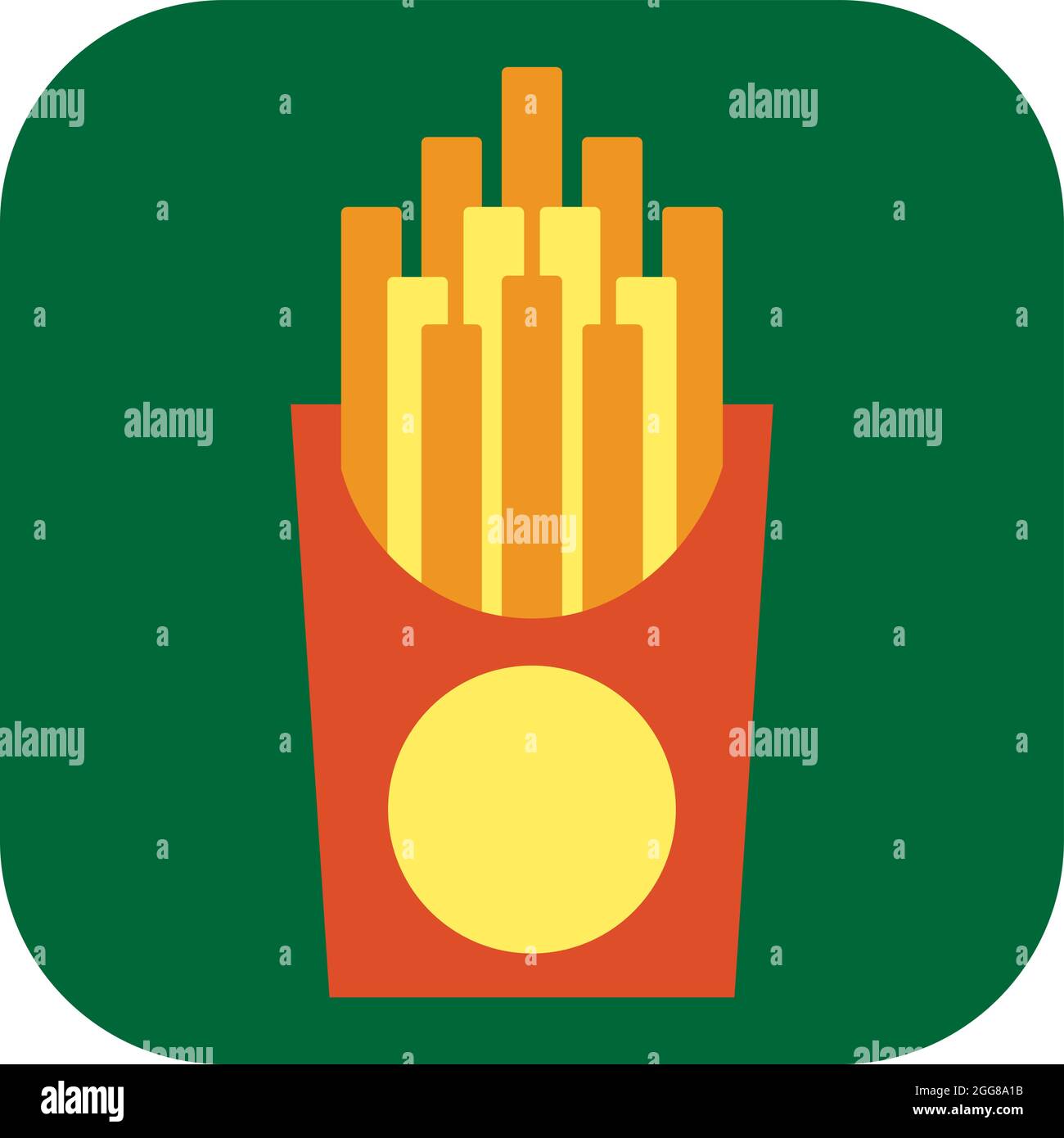 Pommes Frites, Illustration, Vektor auf weißem Hintergrund. Stock Vektor