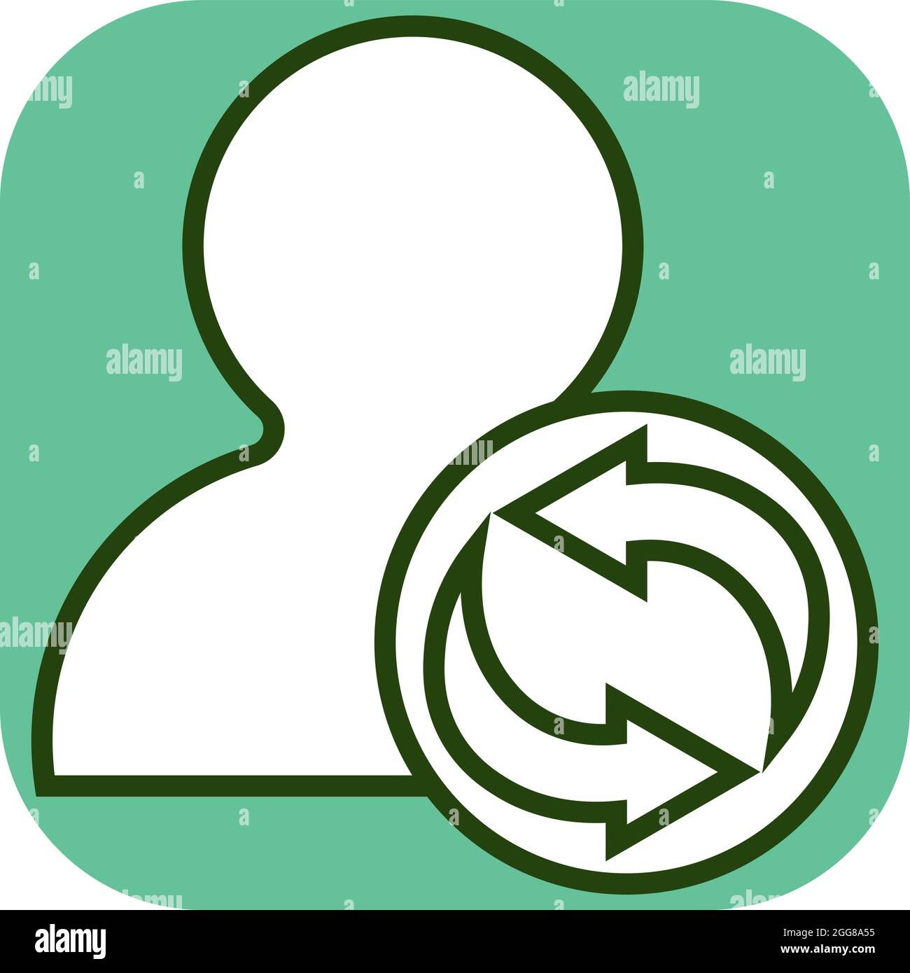 Person und Pfeile, Illustration, Vektor auf weißem Hintergrund. Stock Vektor