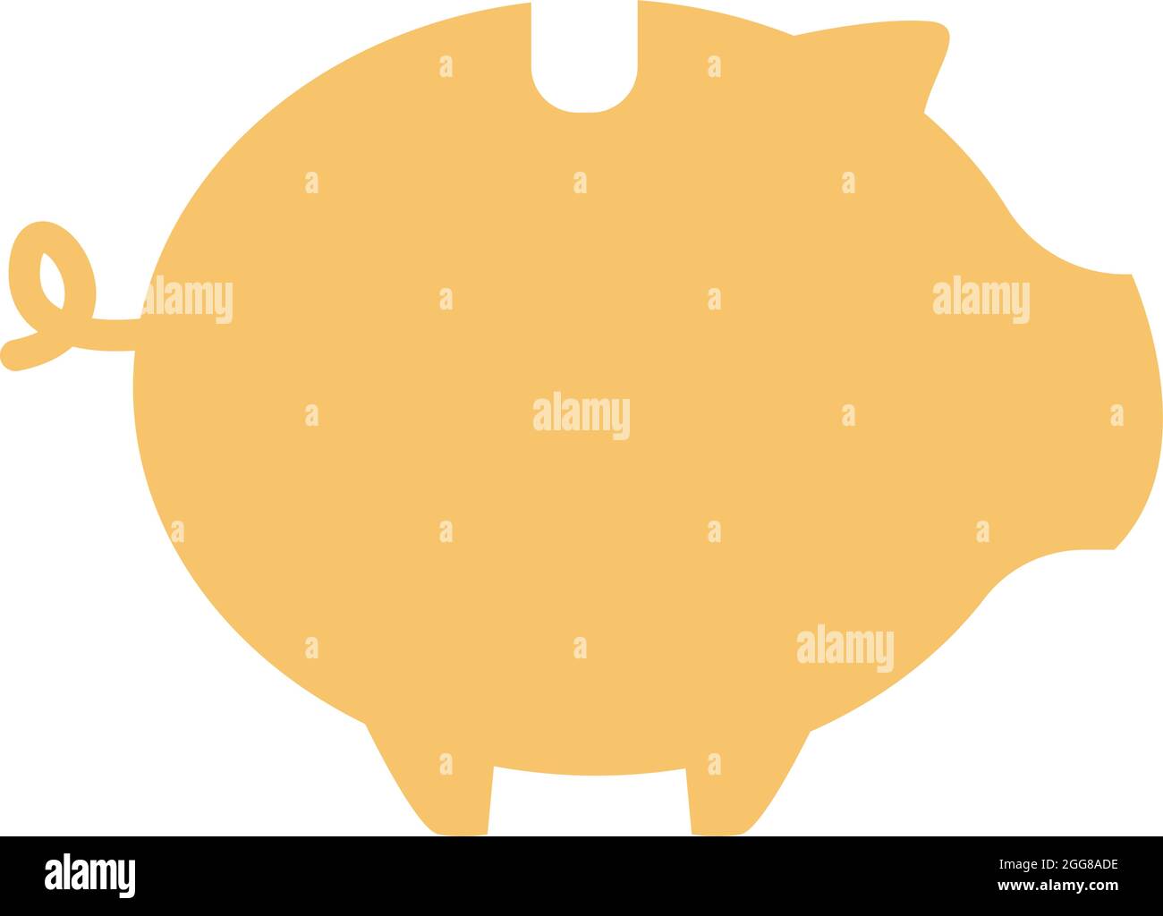 Gelbes Sparschwein, Illustration, Vektor auf weißem Hintergrund. Stock Vektor
