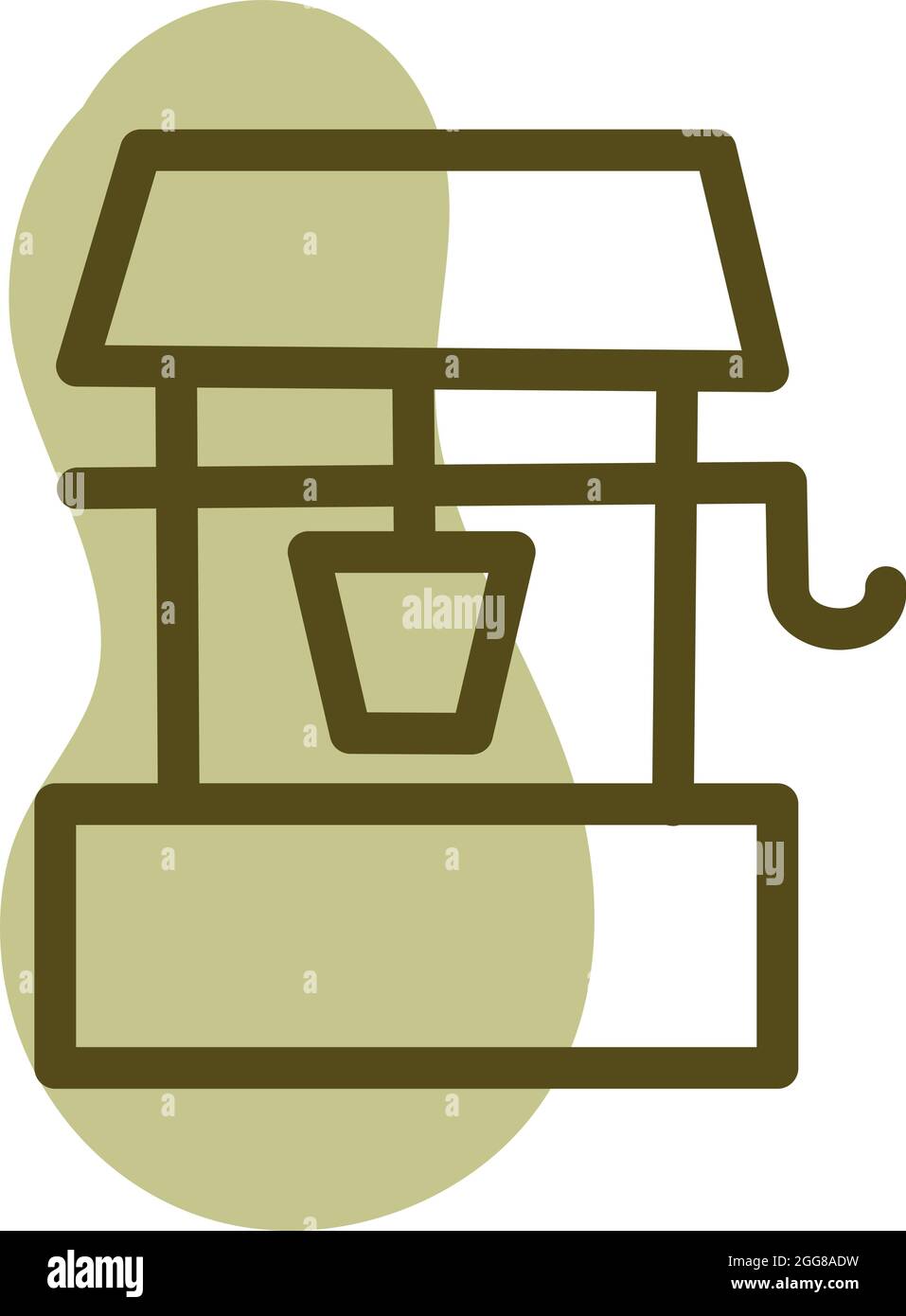 Gartenbrunnen, Illustration, Vektor auf weißem Hintergrund. Stock Vektor