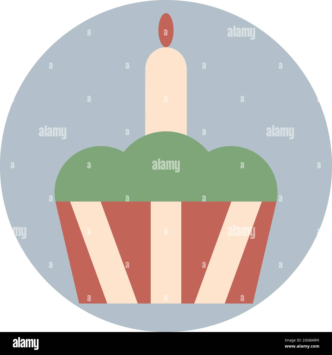 Osterkuchen mit Kerze, Illustration, Vektor auf weißem Hintergrund. Stock Vektor