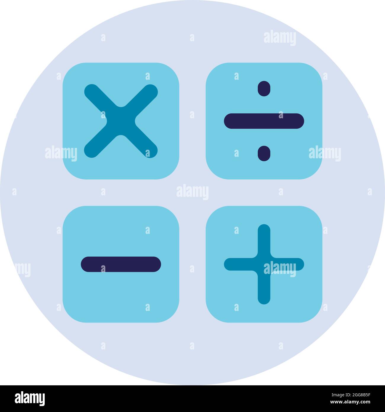 Blaue Mathematik, Illustration, Vektor auf weißem Hintergrund. Stock Vektor