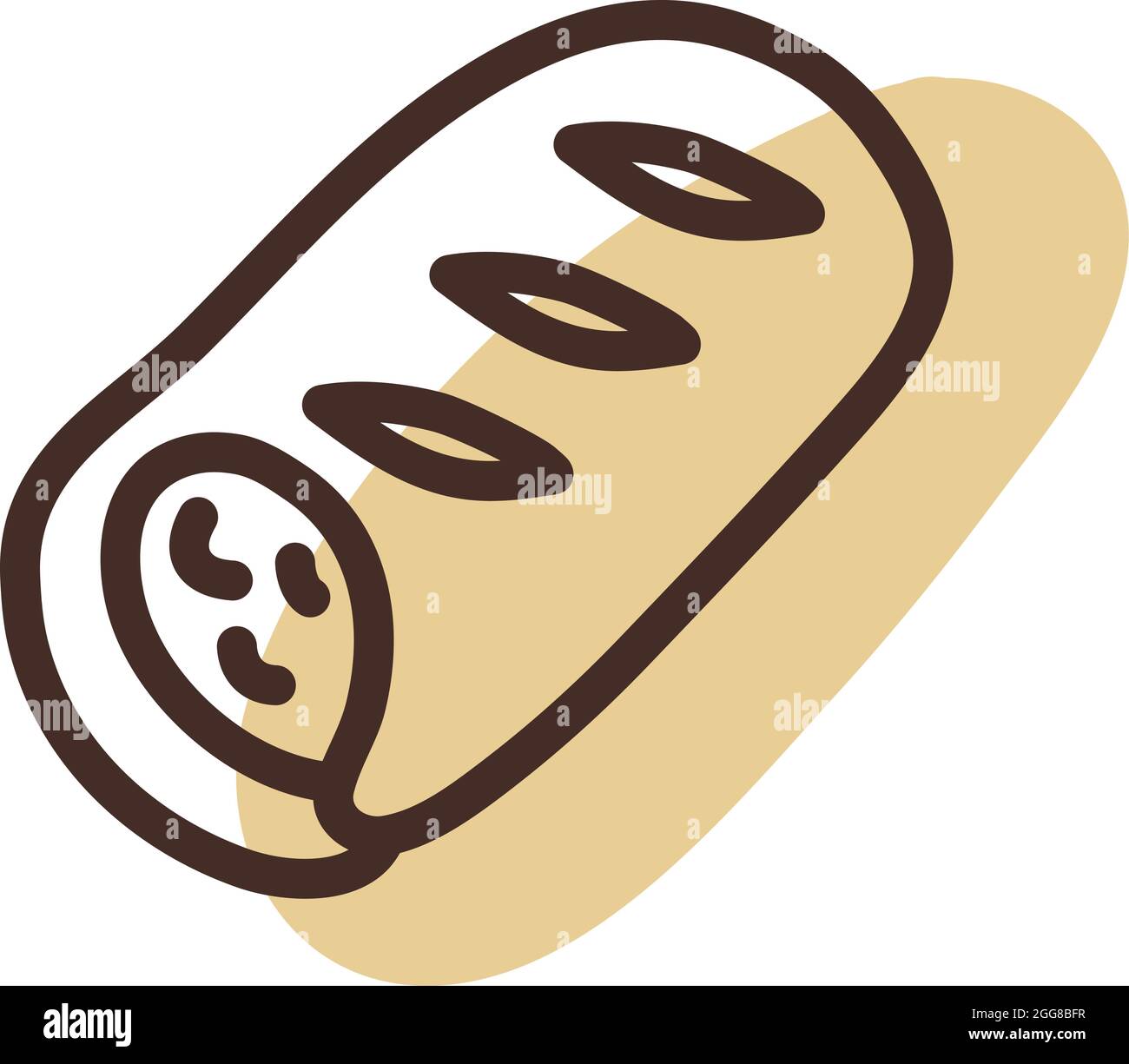 Köstliches Shawarma, Illustration, Vektor auf weißem Hintergrund. Stock Vektor