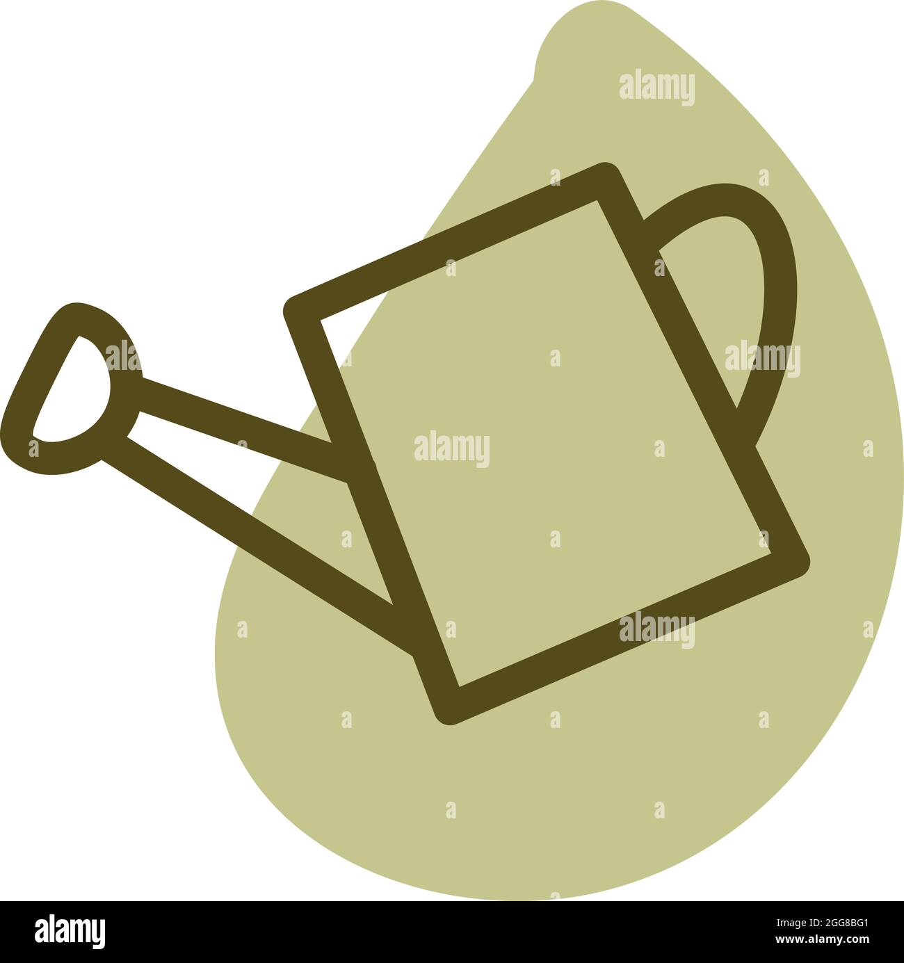 Grüner Garteneimer, Illustration, Vektor auf weißem Hintergrund. Stock Vektor