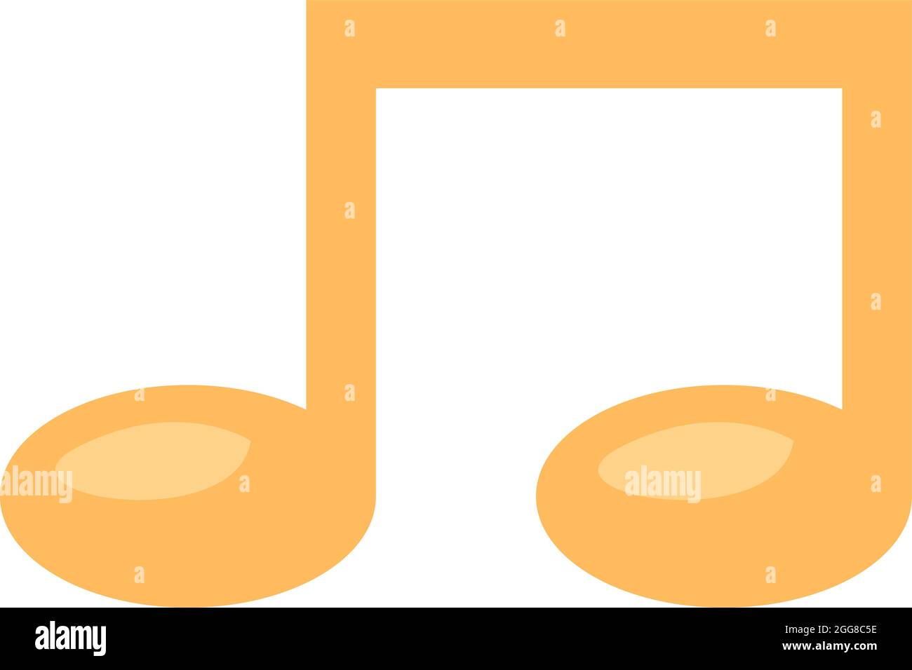 Gelbe Musiknote, Illustration, Vektor auf weißem Hintergrund. Stock Vektor