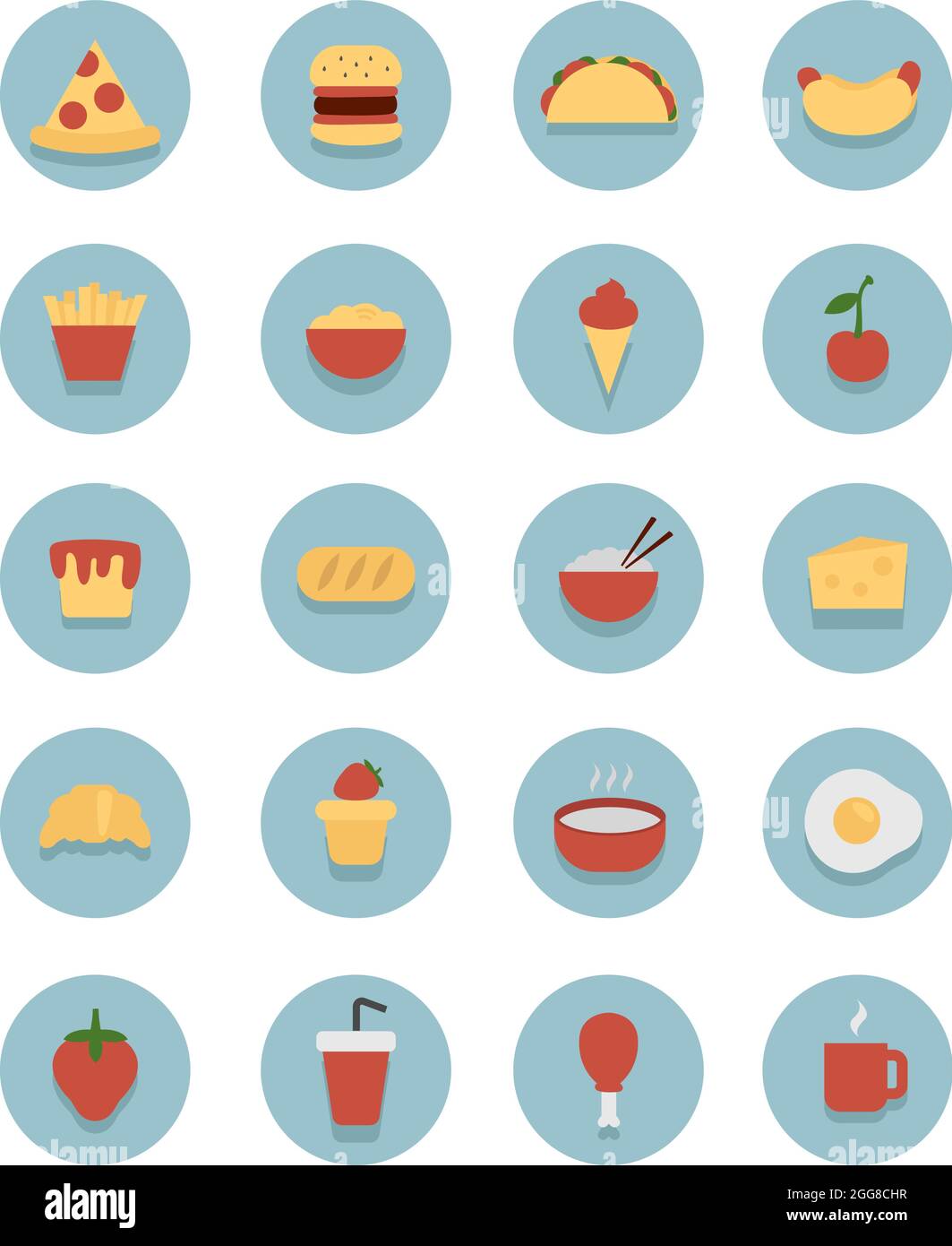 Jeden Tag Essen, Illustration, Vektor auf weißem Hintergrund. Stock Vektor