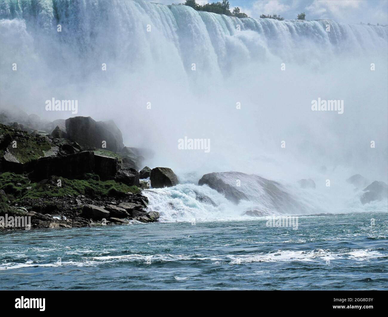 Nahaufnahme von Wasserfällen in Niagara Falls, Kanada Stockfoto