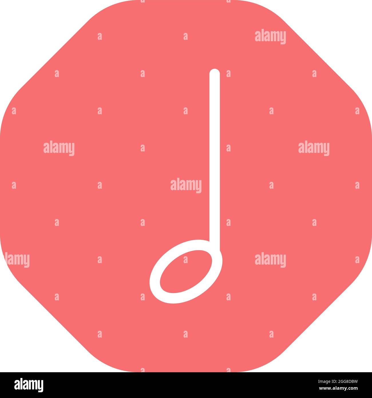 Halbnote, Illustration, Vektor auf weißem Hintergrund. Stock Vektor