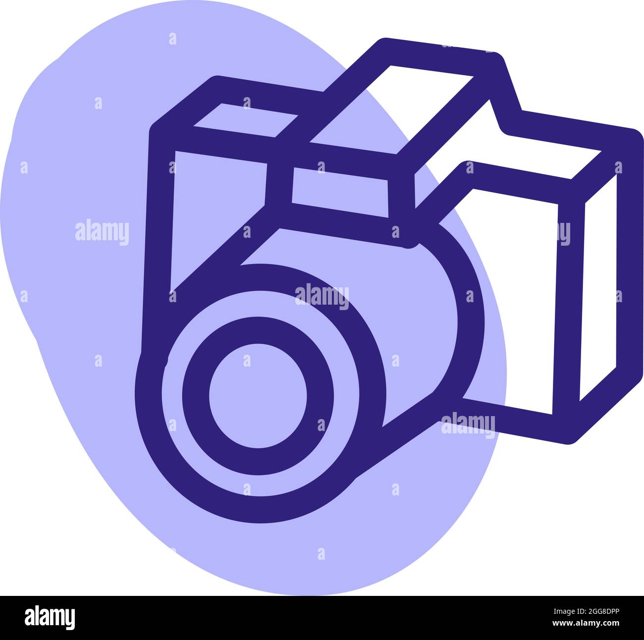 Professionelle Kamera, Illustration, Vektor auf weißem Hintergrund. Stock Vektor