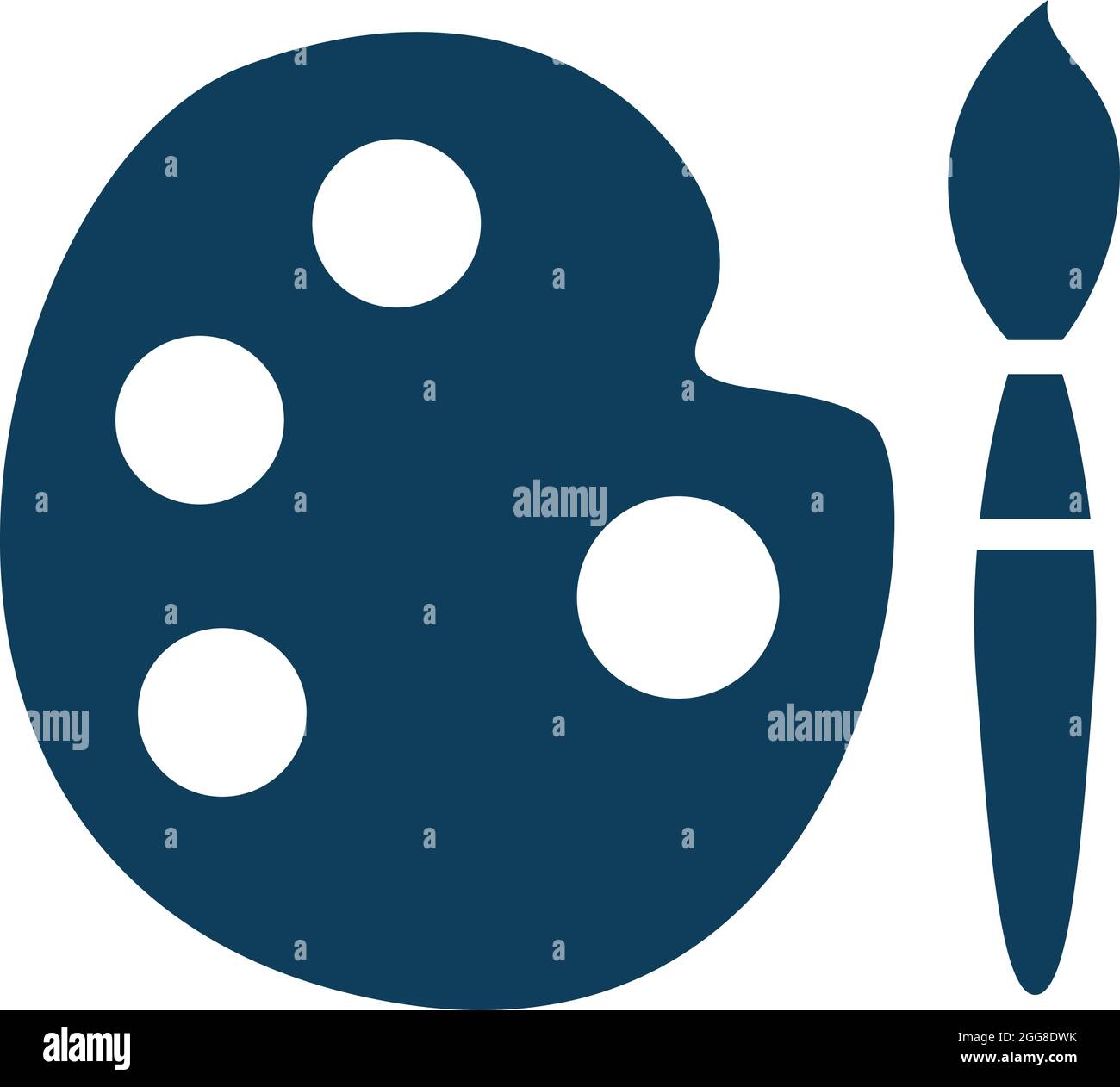 Blaue Malpalette, Illustration, Vektor auf weißem Hintergrund. Stock Vektor