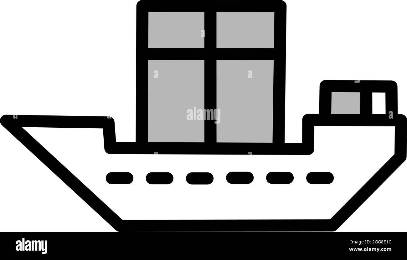 Frachtschiff, Illustration, Vektor auf weißem Hintergrund. Stock Vektor