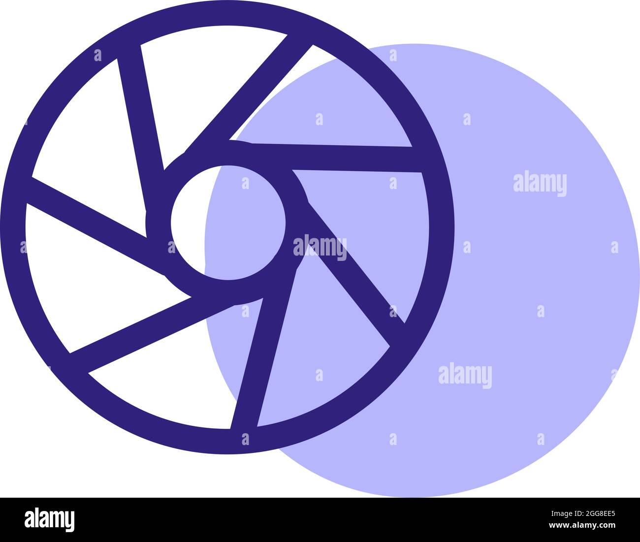 Kameralense, Illustration, Vektor auf weißem Hintergrund. Stock Vektor