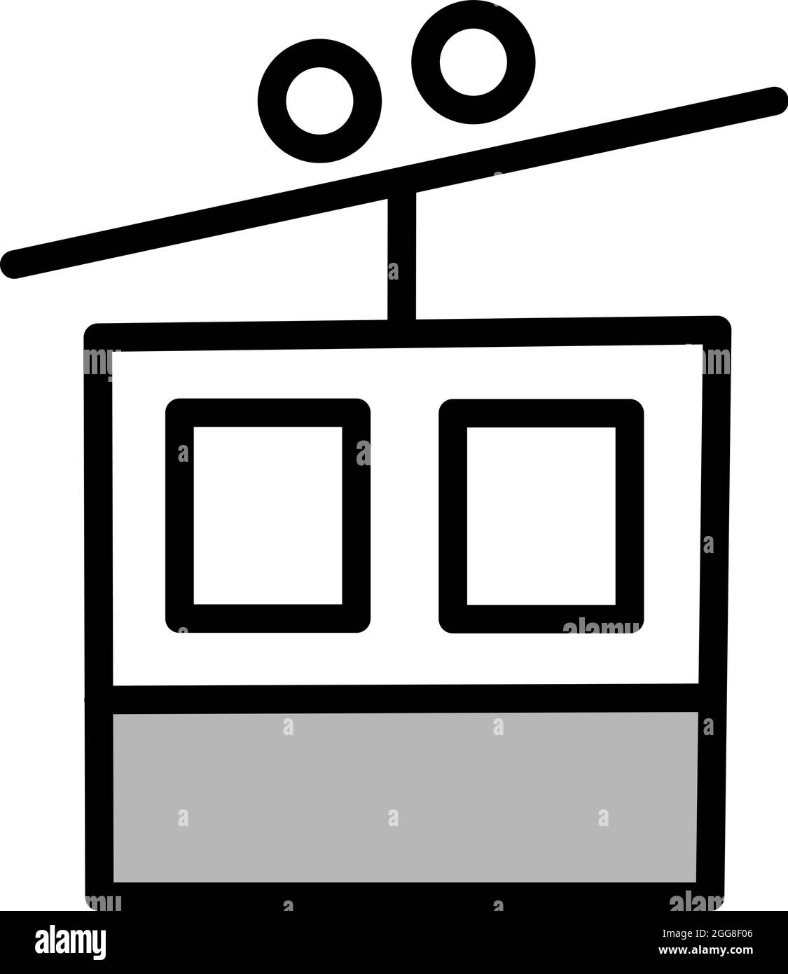 Berühmte Seilbahn, Illustration, Vektor auf weißem Hintergrund. Stock Vektor