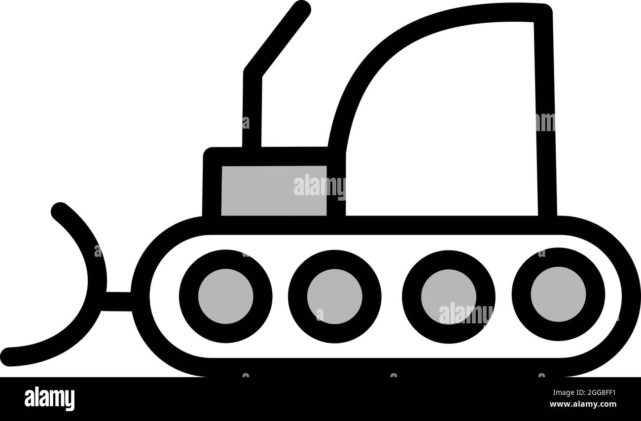 Schneereinigungs-LKW, Illustration, Vektor auf weißem Hintergrund. Stock Vektor