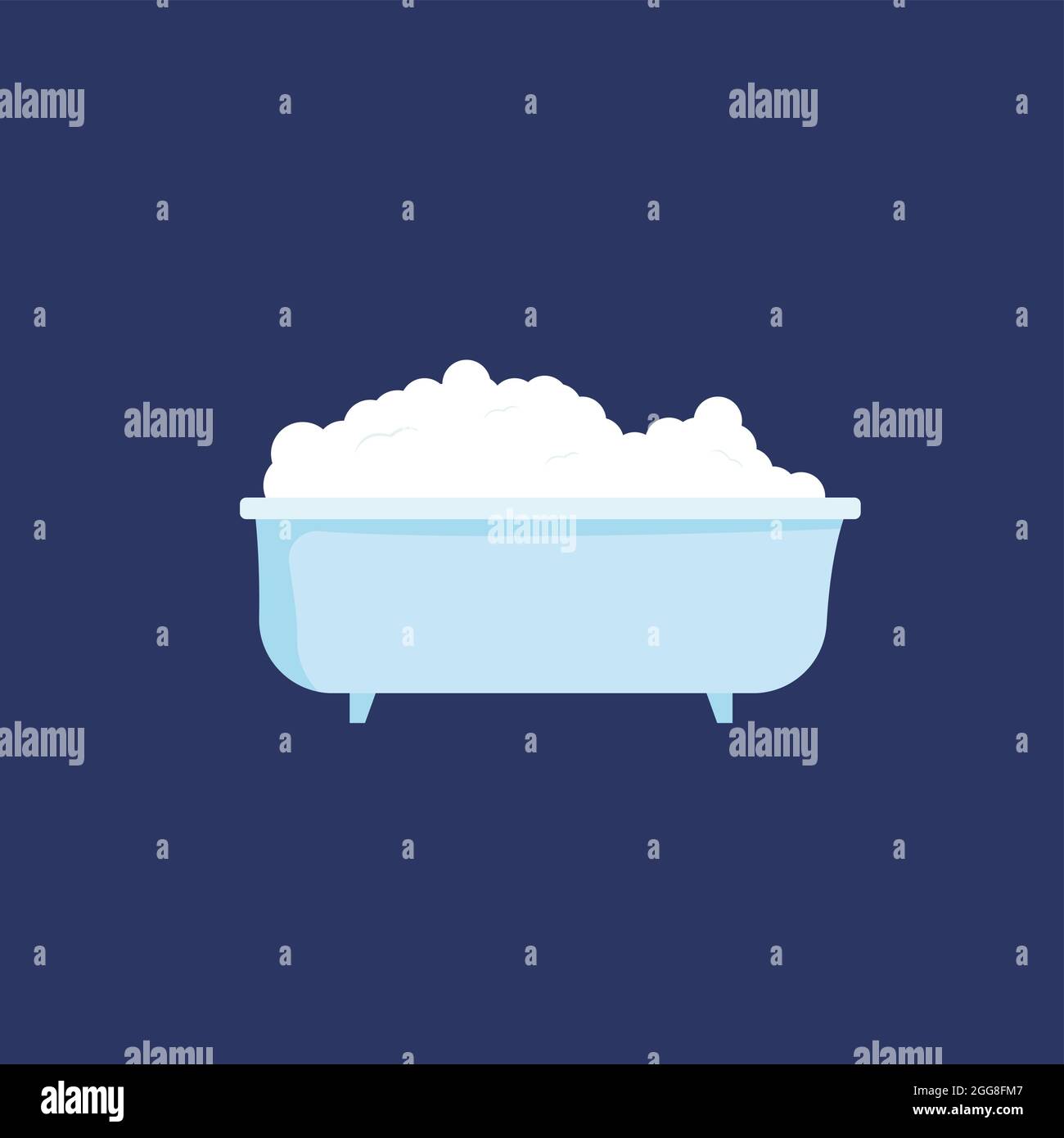 Blaue Badewanne, Illustration, Vektor auf blauem Hintergrund Stock Vektor Blaue Badewanne, Illustration, Vektor auf blauem Hintergrund Stock Vektor
