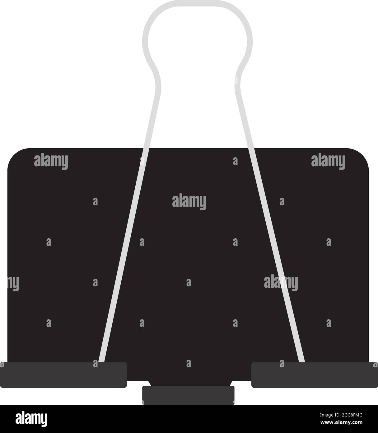 Schwarzer Binderclip, Illustration, Vektor auf weißem Hintergrund Stock Vektor