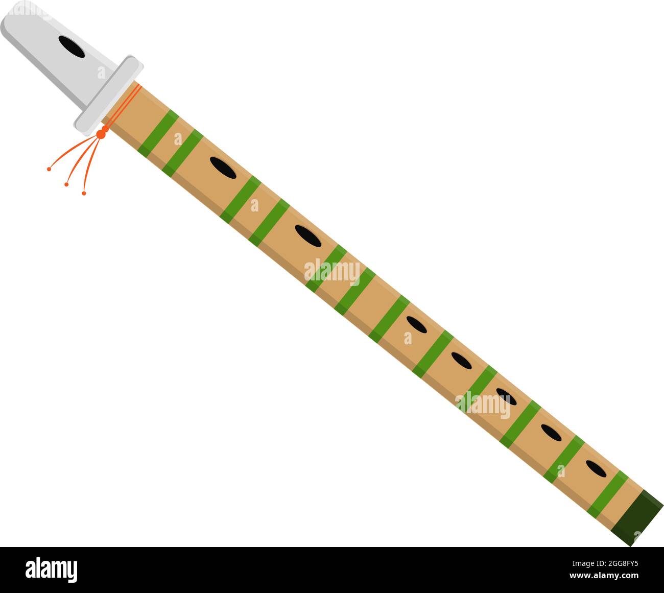 Bunte Flöte, Illustration, Vektor auf weißem Hintergrund. Stock Vektor