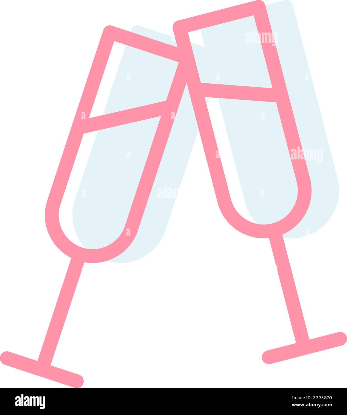 Sektgläser, Illustration, Vektor auf weißem Hintergrund. Stock Vektor