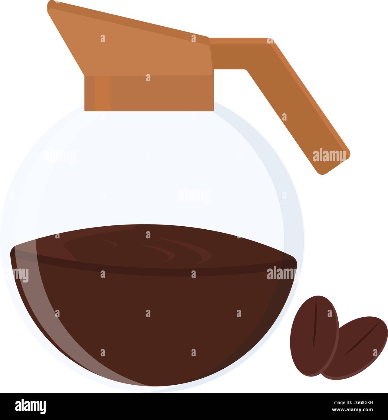 Kaffeekocher, Illustration, Vektor auf weißem Hintergrund. Stock Vektor