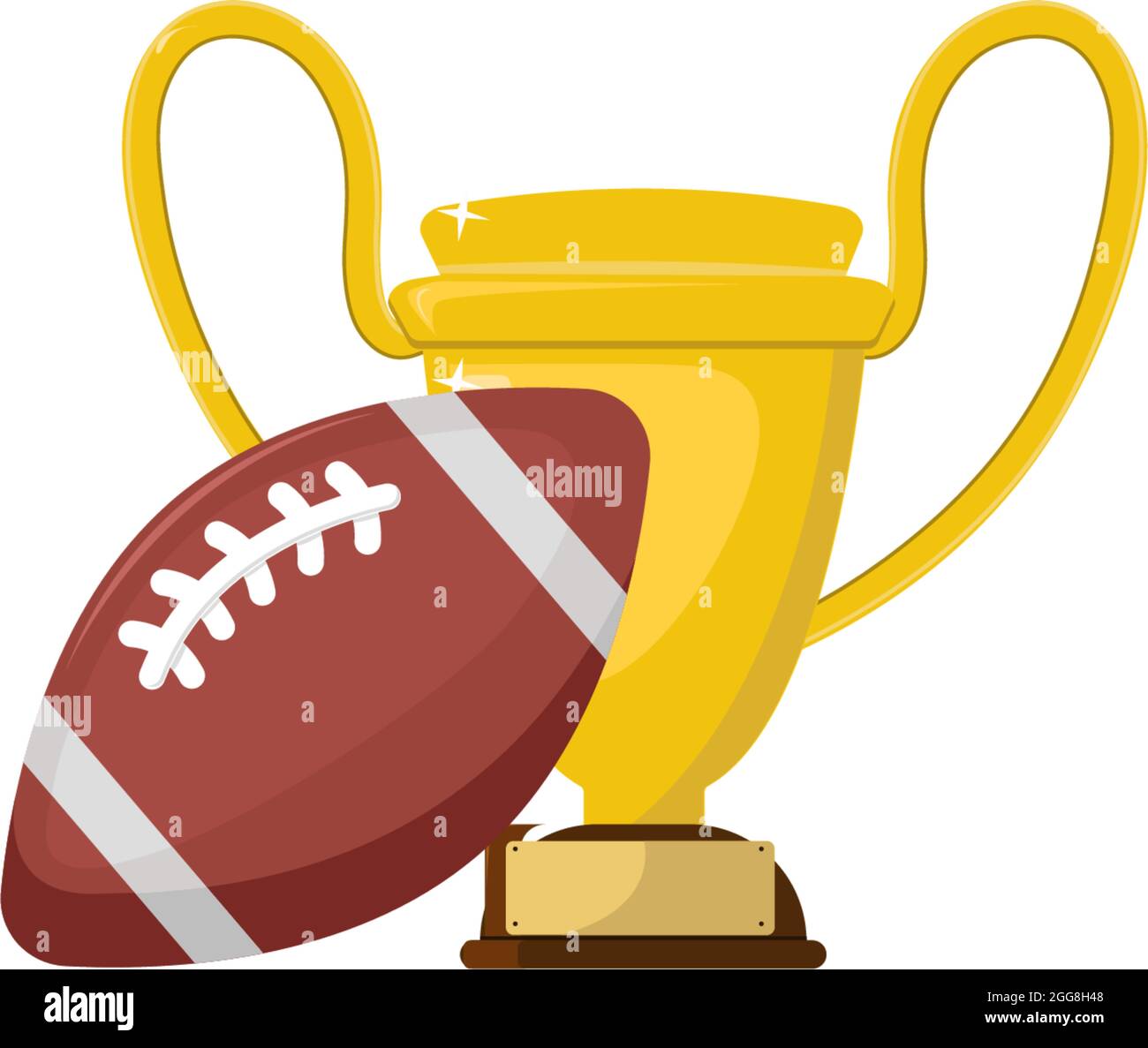 Rugby-Trophäe, Illustration, Vektor auf weißem Hintergrund. Stock Vektor