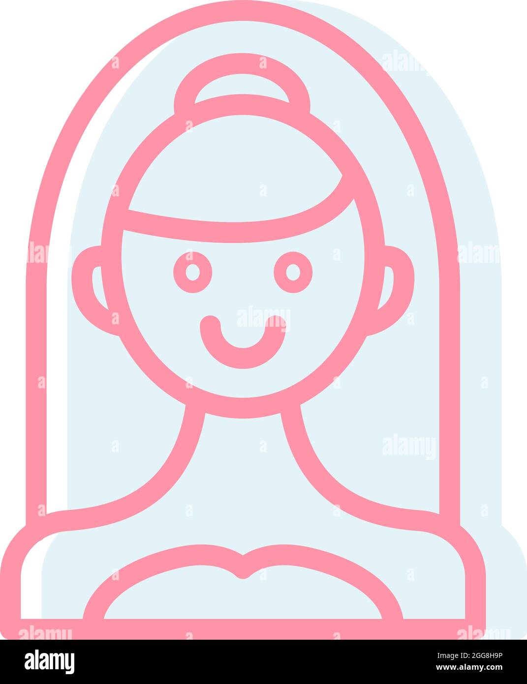 Braut im Hochzeitskleid, Illustration, Vektor auf weißem Hintergrund. Stock Vektor