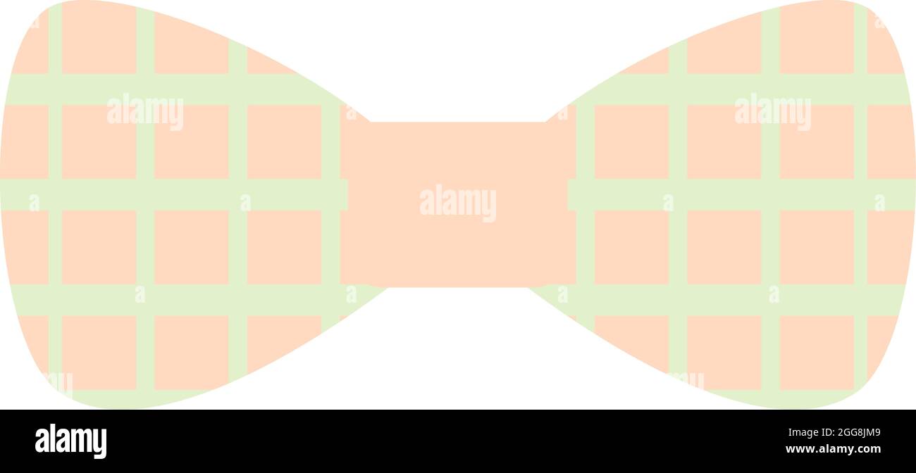 Schleife mit grünen Streifen, Illustration, Vektor, auf weißem Hintergrund. Stock Vektor