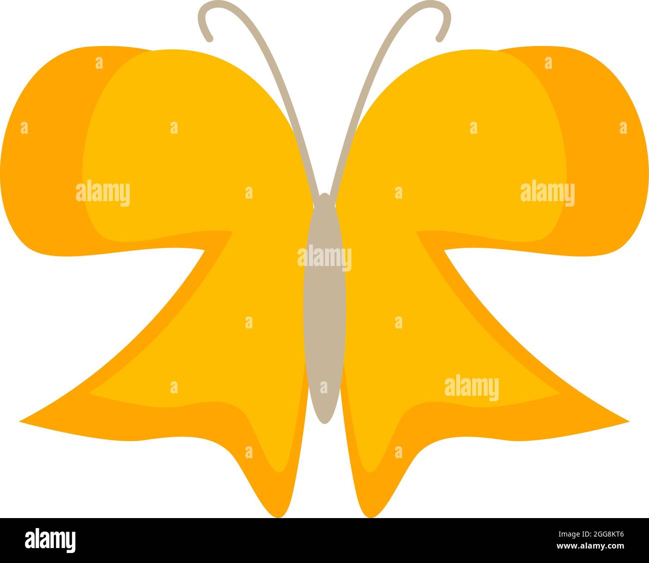 Orangefarbener Frühlingsschmetterling, Illustration, Vektor, auf weißem Hintergrund. Stock Vektor