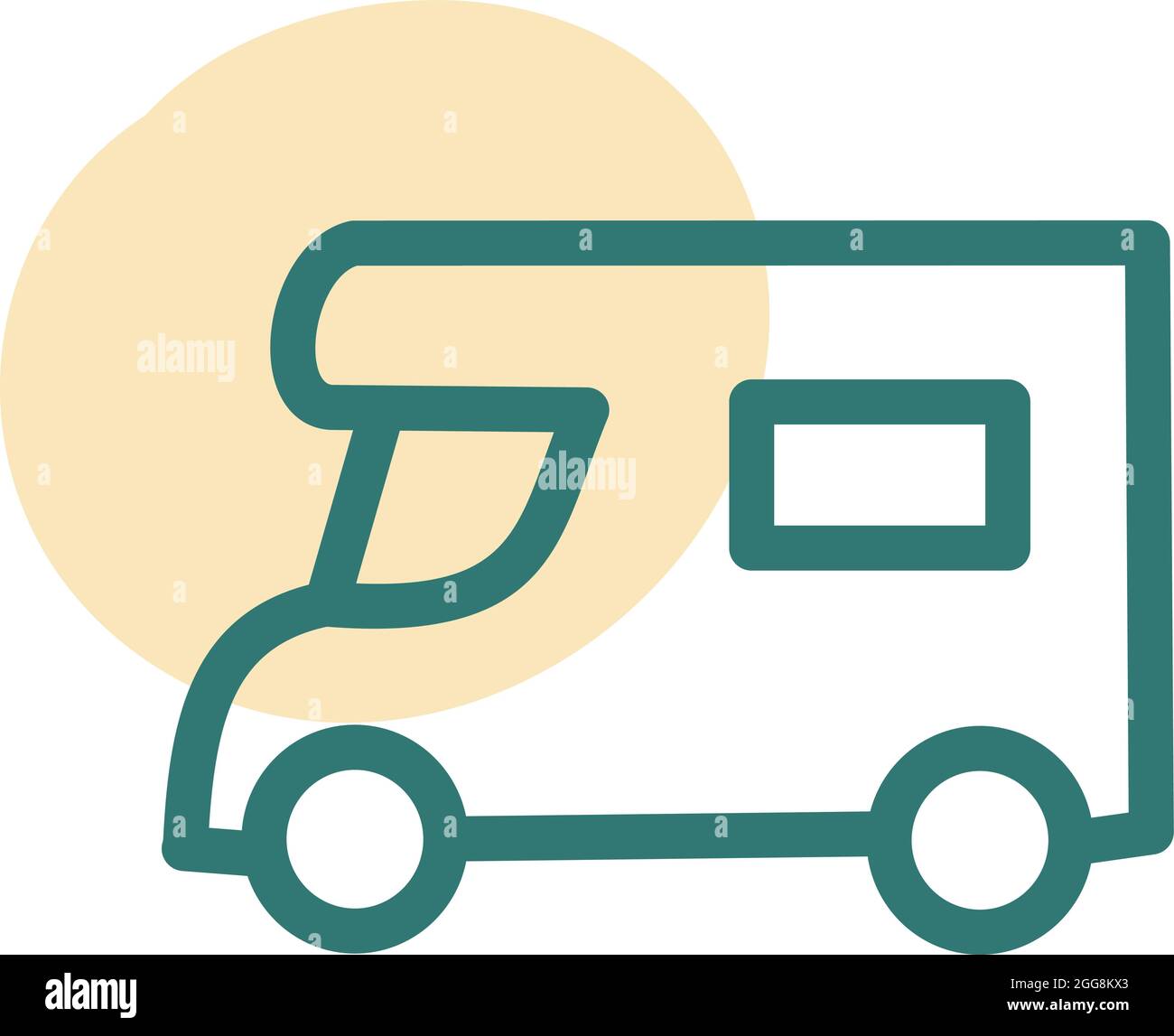 Blaues Wohnmobil, Illustration, Vektor, auf weißem Hintergrund. Stock Vektor