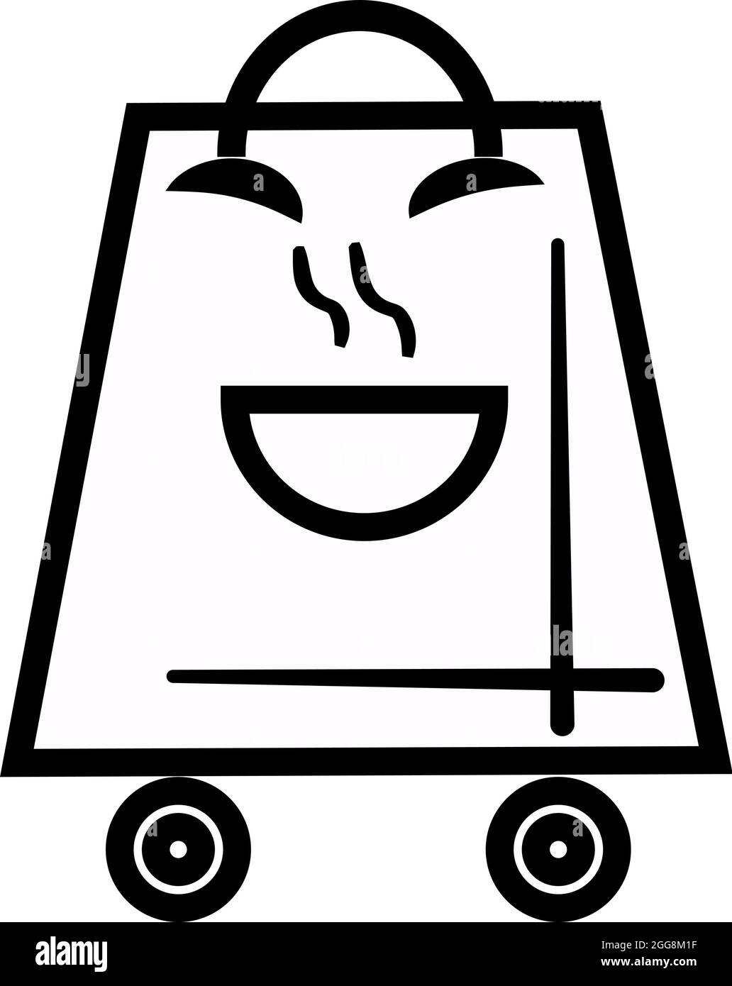 Lieferung Öko-Tasche, Illustration, Vektor, auf weißem Hintergrund. Stock Vektor