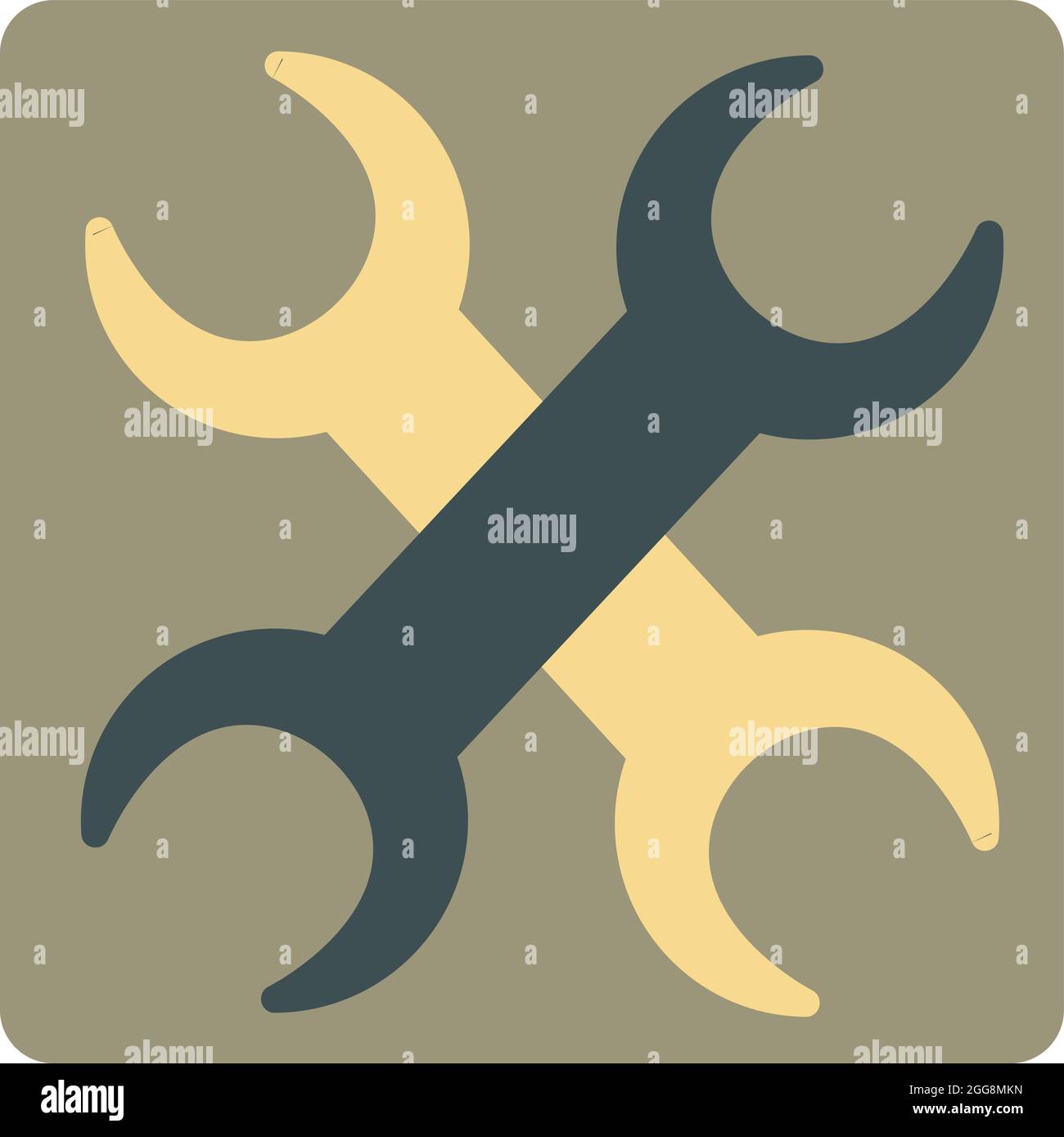 Kfz-Werkzeuge, Illustration, Vektor, auf weißem Hintergrund. Stock Vektor