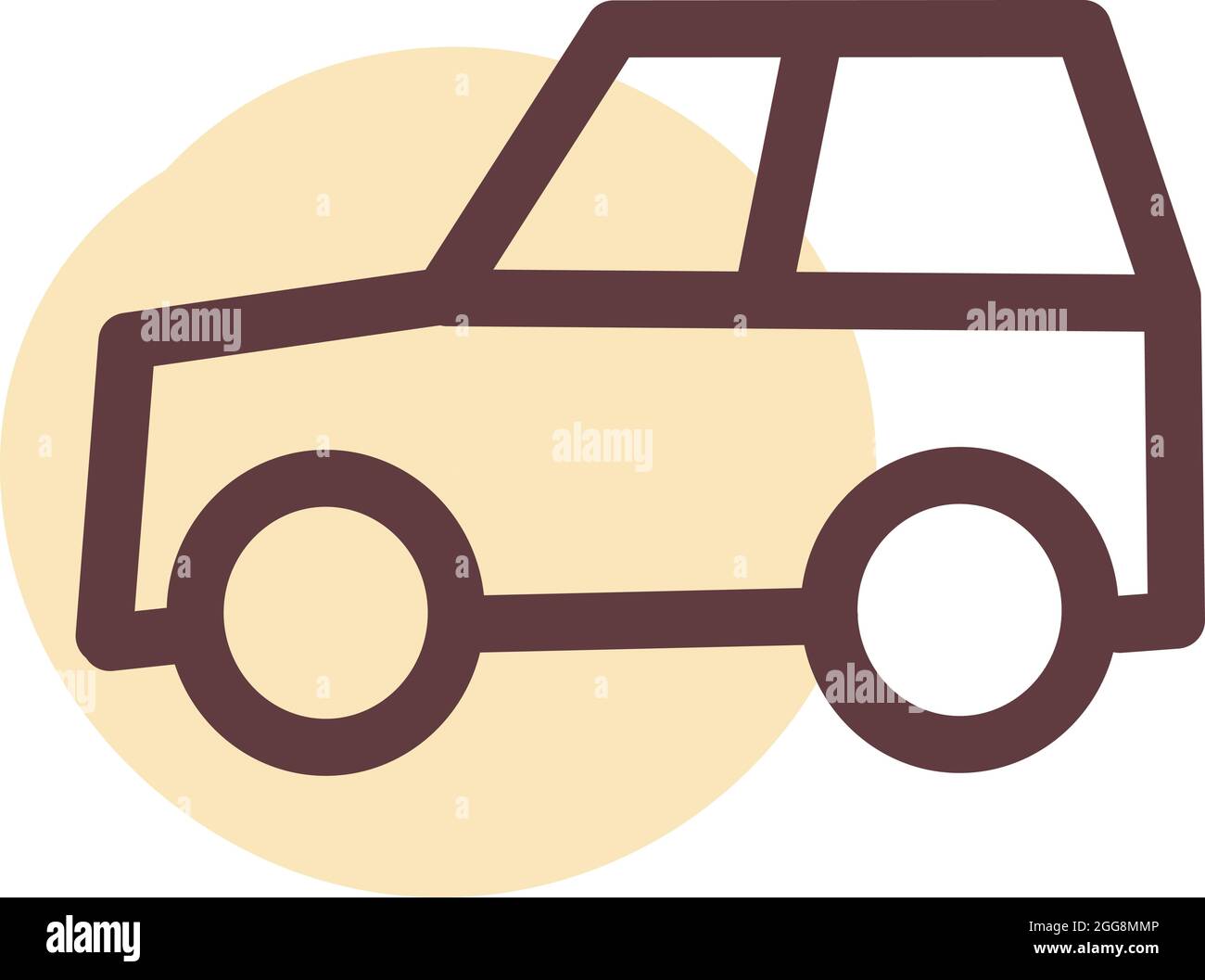 Rotes Kleinauto, Illustration, Vektor, auf weißem Hintergrund. Stock Vektor