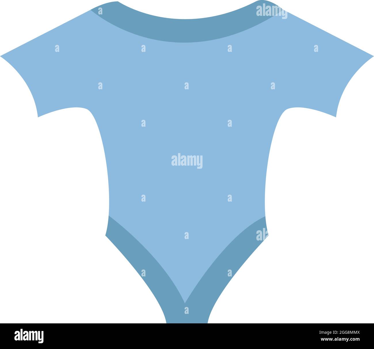 Blaue Babykleidung, Illustration, Vektor, auf weißem Hintergrund. Stock Vektor