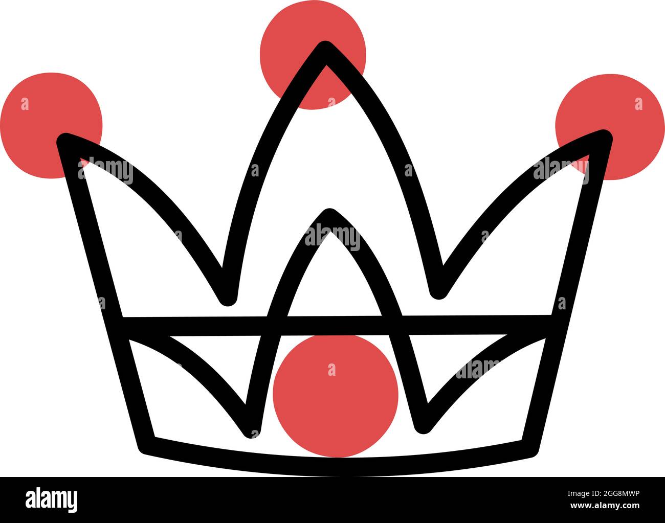 Krone mit drei Spitzen, Illustration, Vektor, auf weißem Hintergrund. Stock Vektor