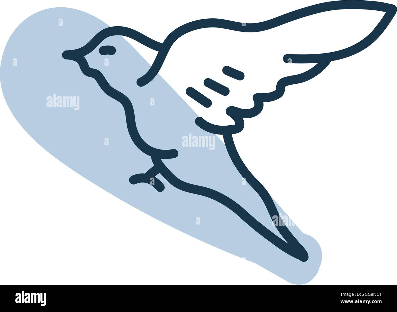 Fliegender Vogel, Illustration, Vektor, auf weißem Hintergrund. Stock Vektor