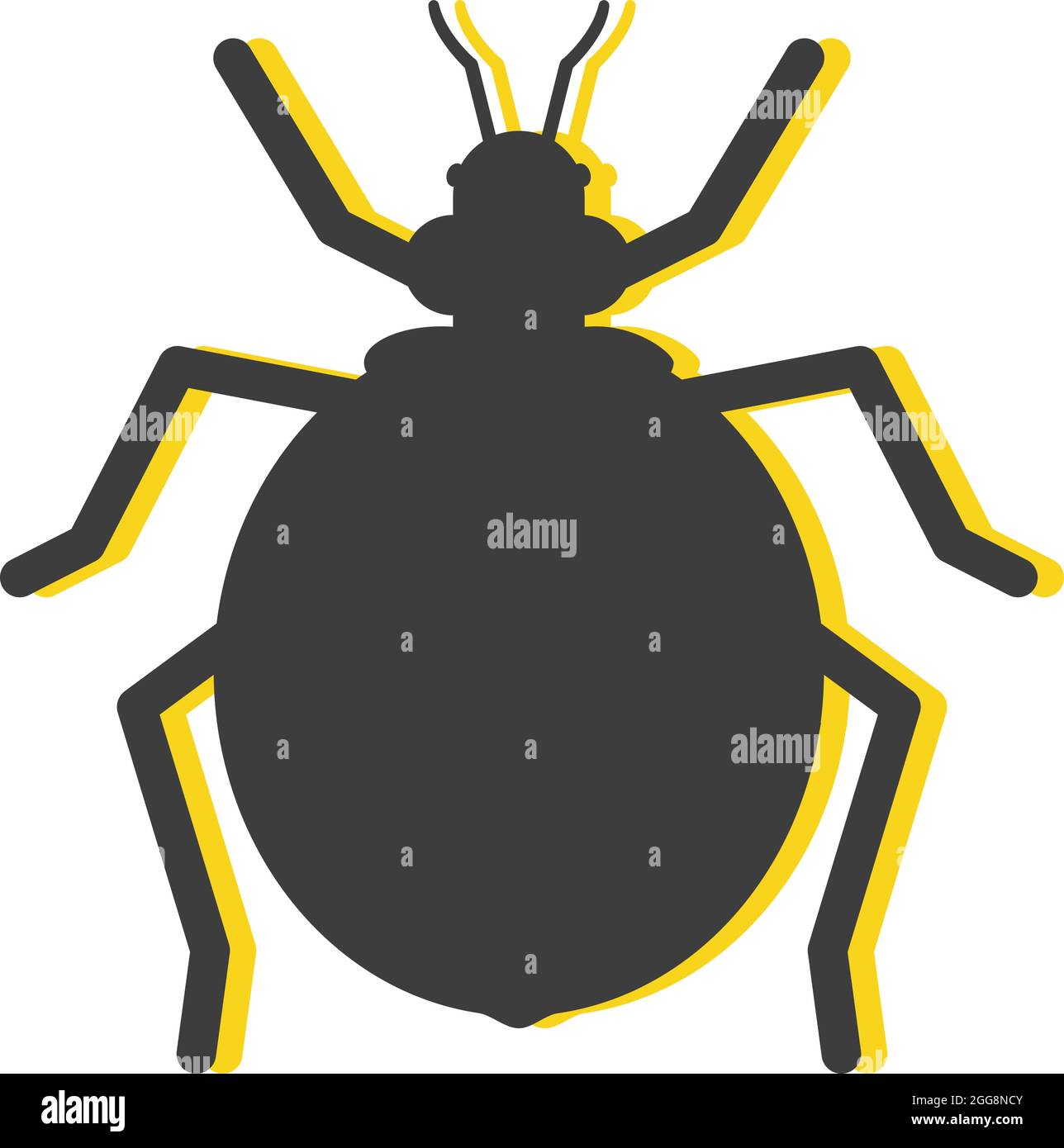 Fat tick Bug, Illustration, Vektor, auf weißem Hintergrund. Stock Vektor