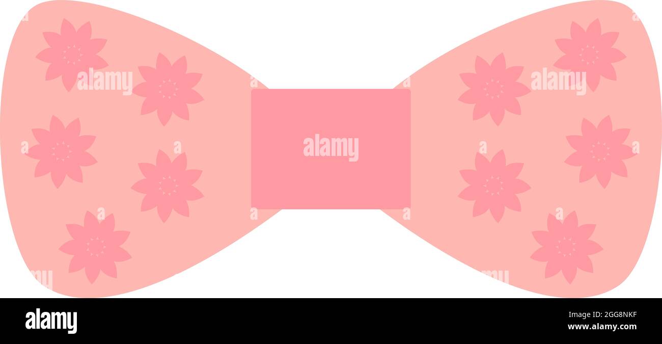 Rosa Schleife mit Sternen, Illustration, Vektor, auf weißem Hintergrund. Stock Vektor