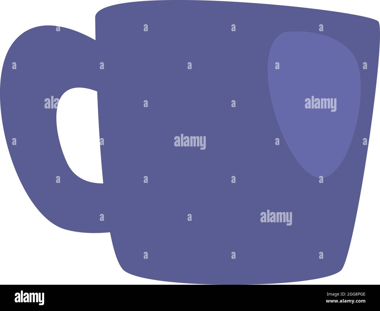 Lila Becher, Illustration, Vektor, auf weißem Hintergrund. Stock Vektor