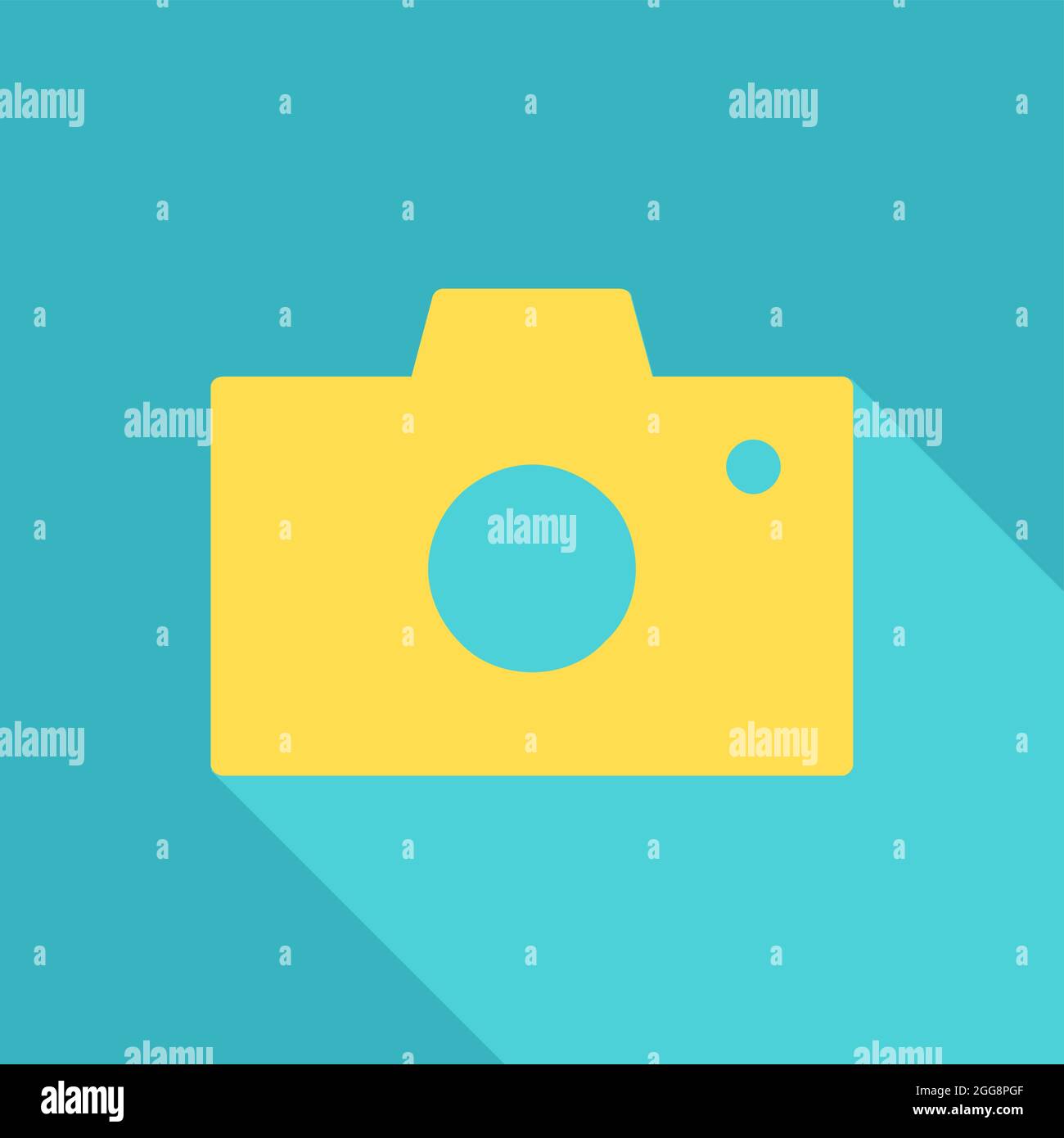 Fotokamera, Illustration, Vektor, auf weißem Hintergrund. Stock Vektor