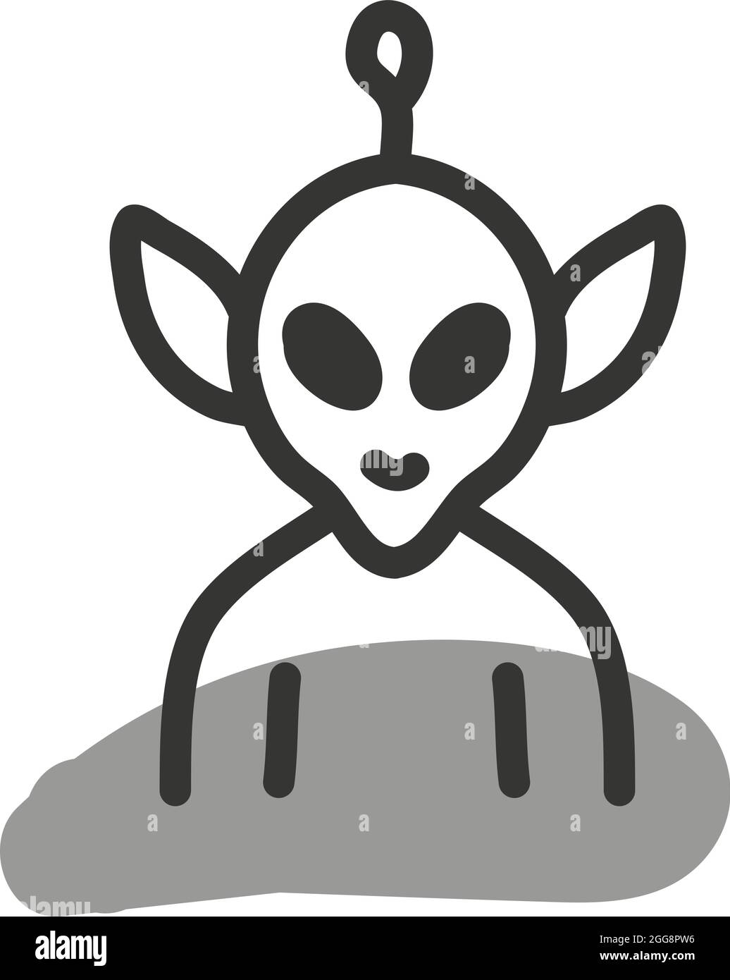 Space Alien, Illustration, Vektor, auf weißem Hintergrund. Stock Vektor