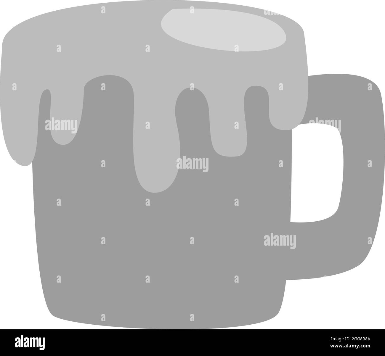 Becher Bier, Illustration, Vektor, auf weißem Hintergrund. Stock Vektor