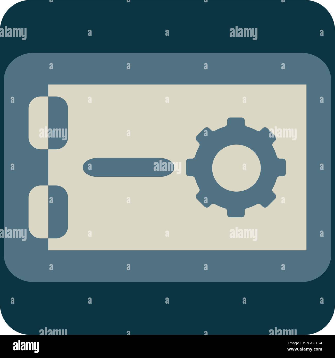 Hotelsafe, Illustration, Vektor, auf weißem Hintergrund. Stock Vektor