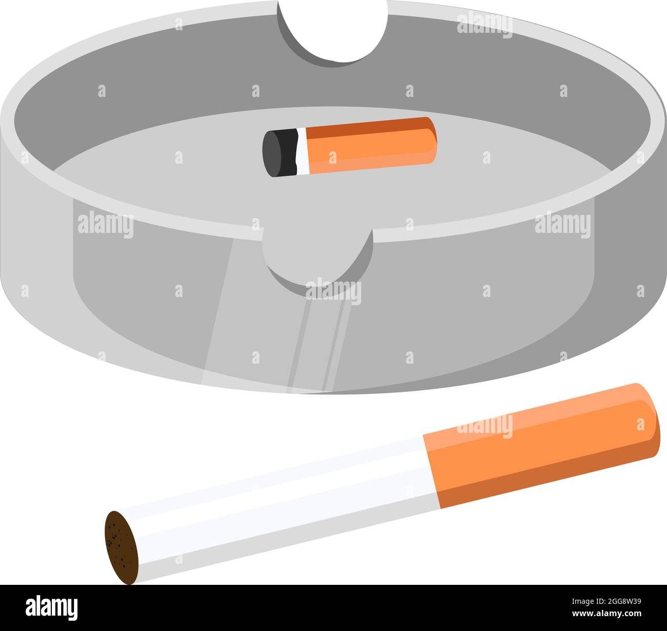 Zigarette im Aschenbecher, Abbildung, Vektor auf weißem Hintergrund Stock- Vektorgrafik - Alamy