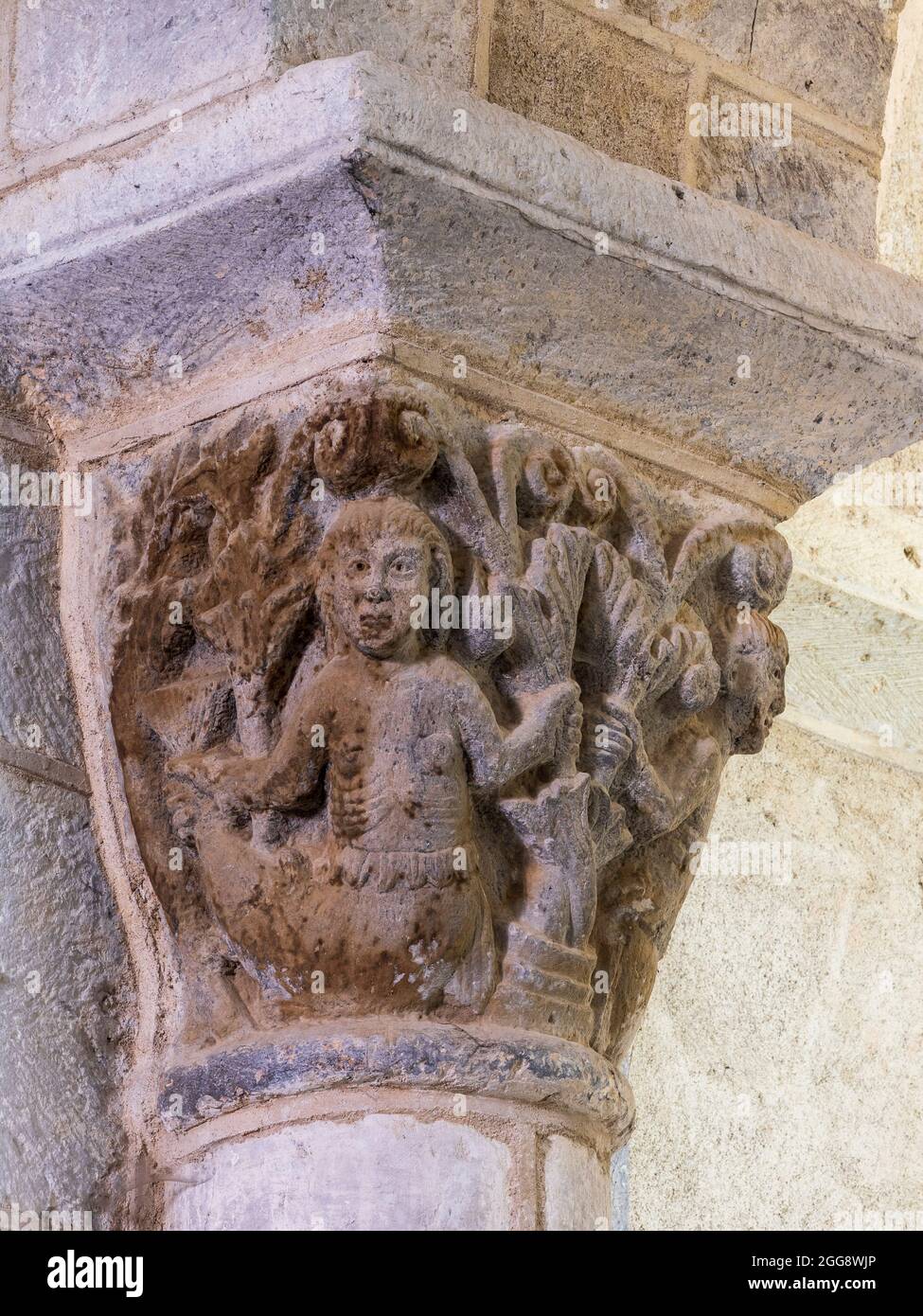 Hauptstadt, Kirche, Ennezat, Puy-de-Dôme, Auvergne-Rhône-Alpes, Frankreich. Stockfoto