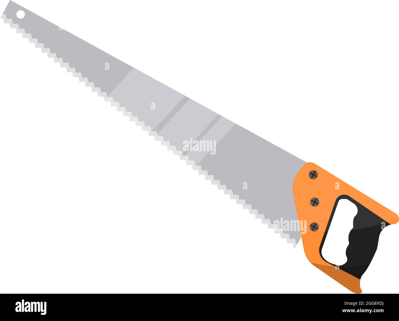 Hand sah, Illustration, Vektor auf weißem Hintergrund. Stock Vektor