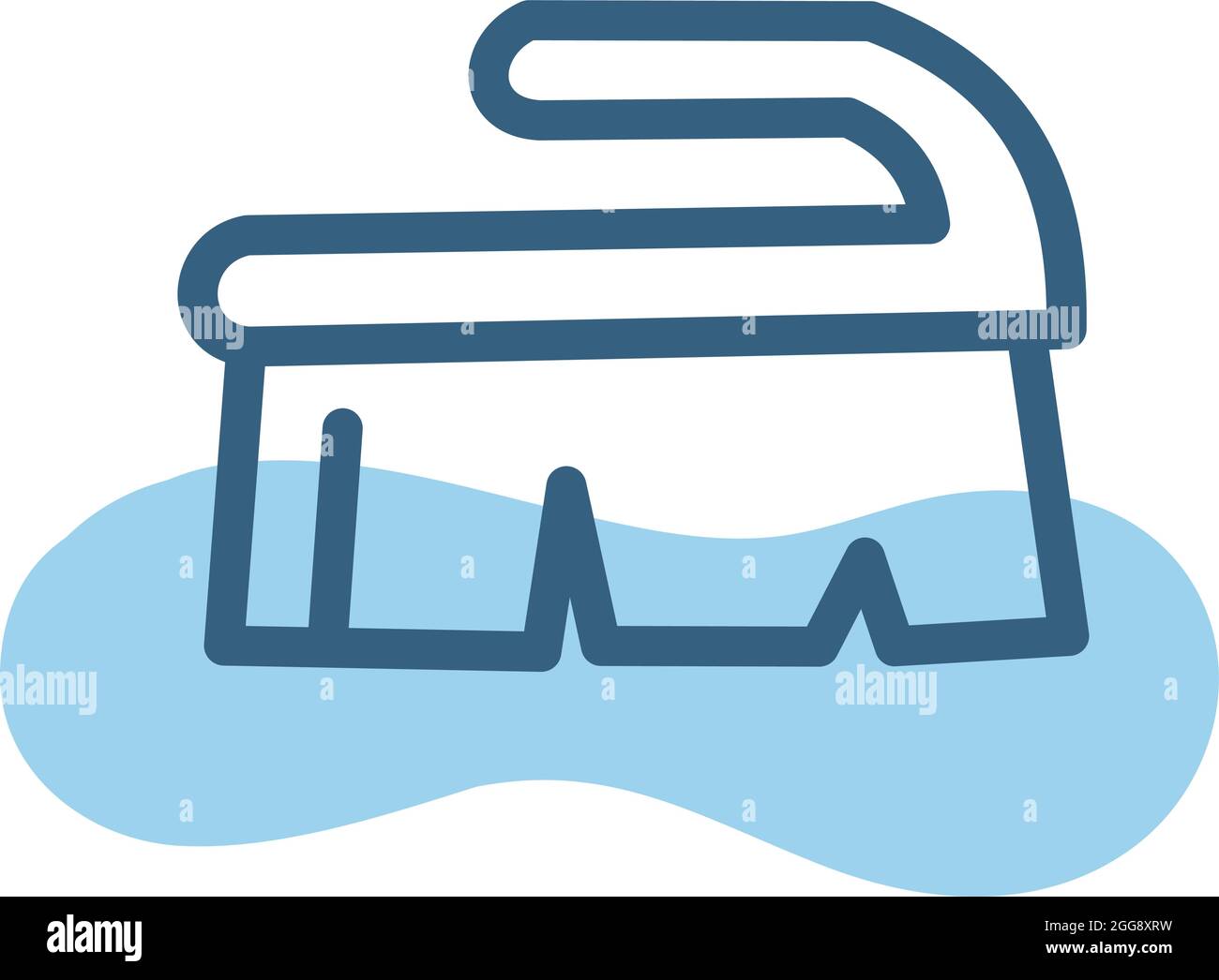 Reinigungsbürste, Illustration, Vektor, auf weißem Hintergrund. Stock Vektor