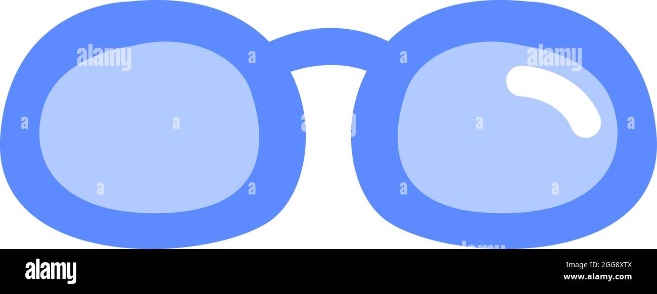 Blaue Bürobrille, Illustration, Vektor, auf weißem Hintergrund. Stock Vektor