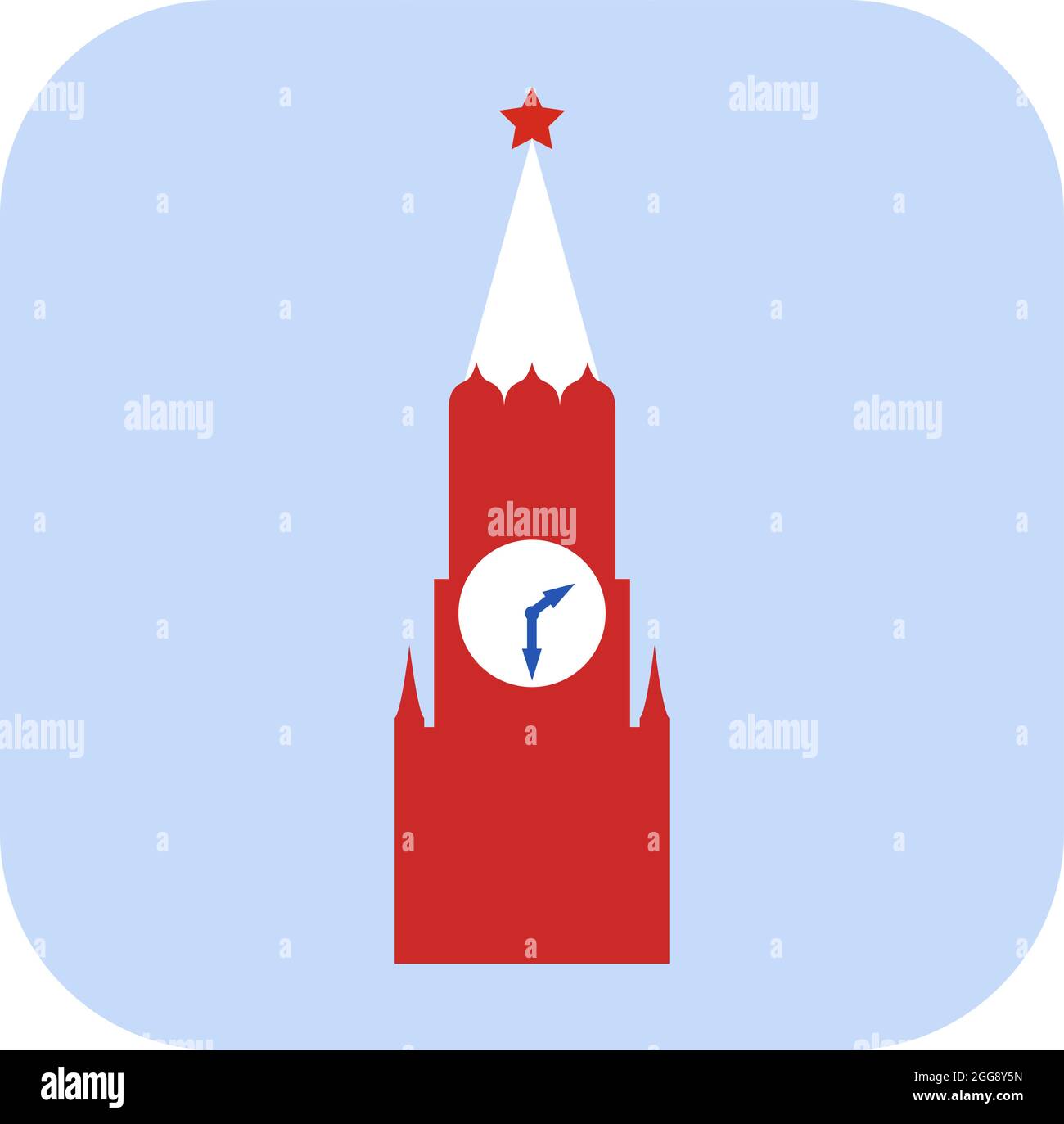 Russischer Turm, Illustration, Vektor, auf weißem Hintergrund. Stock Vektor