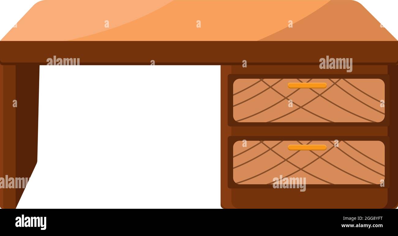 Schreibtisch, Illustration, Vektor auf weißem Hintergrund. Stock Vektor
