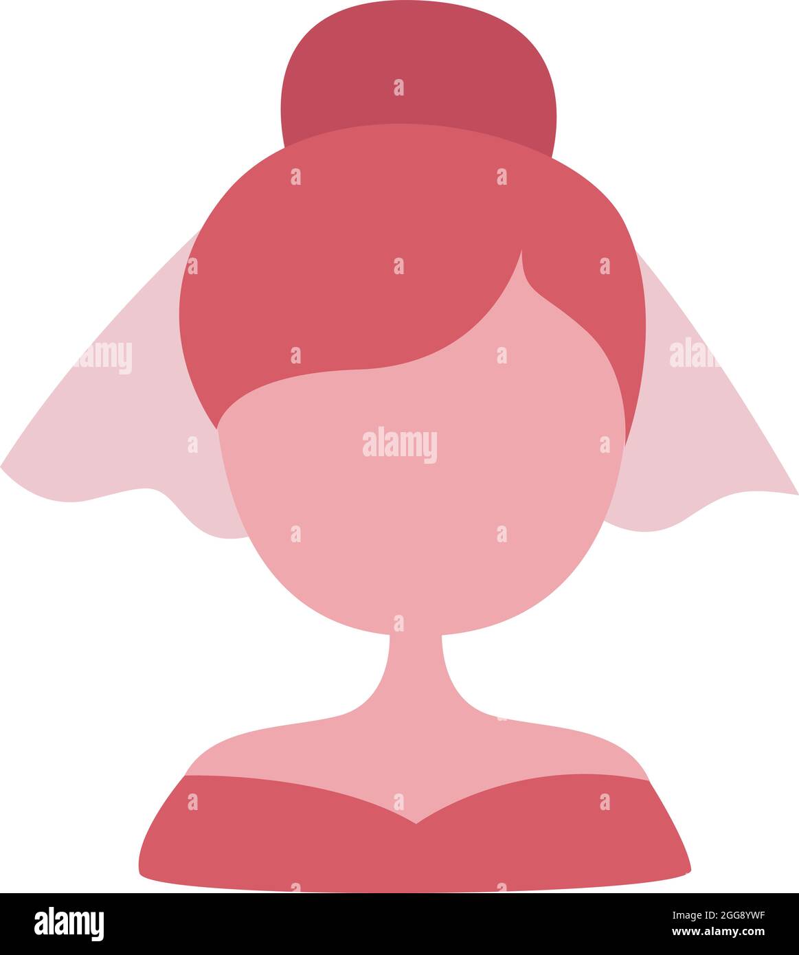 Hochzeitsbraut, Illustration, Vektor, auf weißem Hintergrund. Stock Vektor