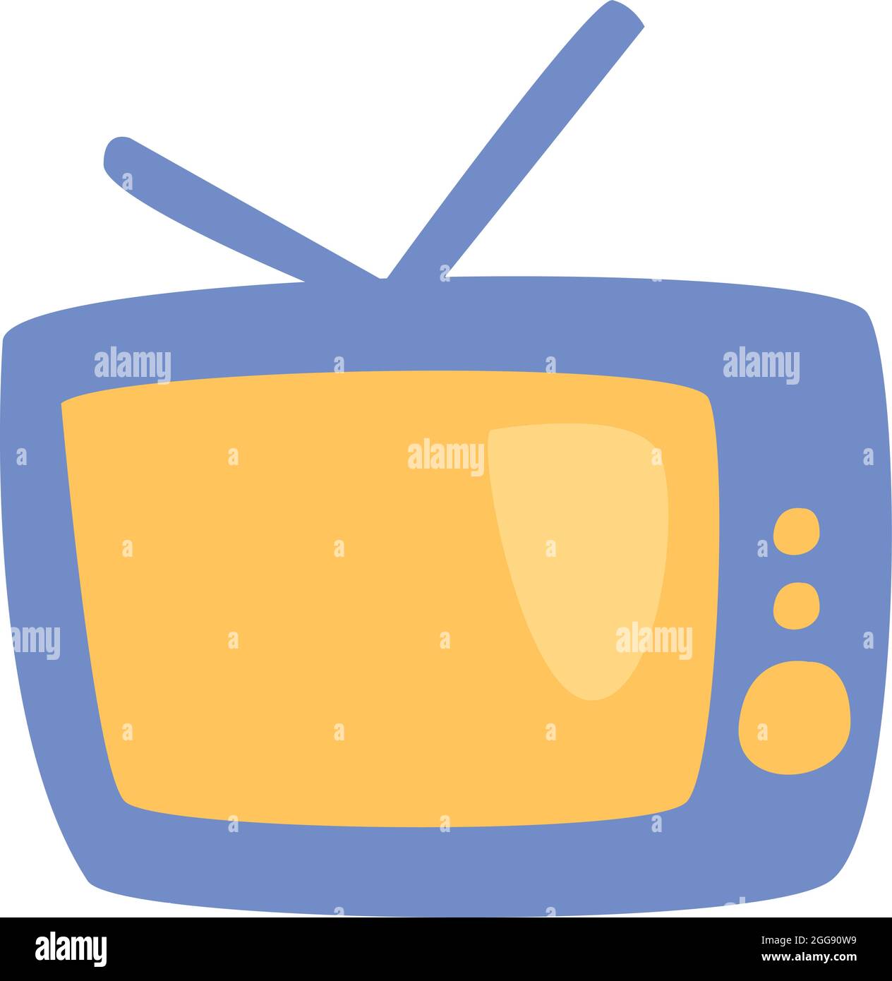 Kleiner Retro-fernseher, Illustration, Vektor, auf weißem Hintergrund. Stock Vektor